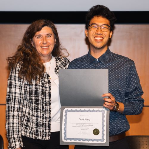 Dr. Derek Dang with former program director Dr. Zaneta Nikolovska-Coleska. Derek won several awards as a student including this 2022 Outstanding Research Award.